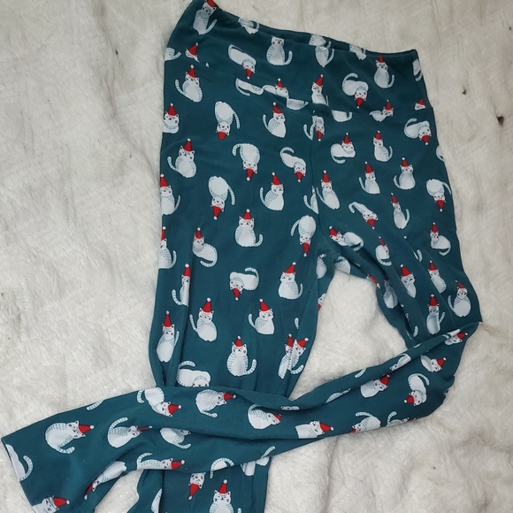Lularoe OS Christmas Cat Leggings - Picture 2 of 5